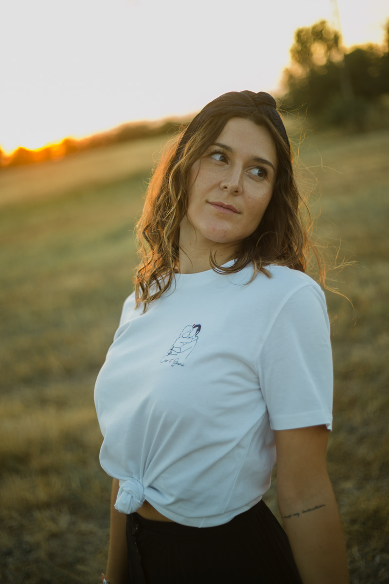 T-shirt coton bio femme ecru éco responsable DOUCE