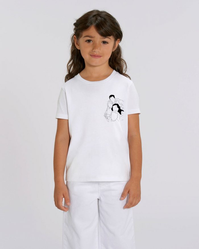 Tee-shirt coton biologique bio brodé france broderie t-shirt blanc minimaliste éthique mode équitable éco responsable enfant personnalisé sur mesure stanley stella