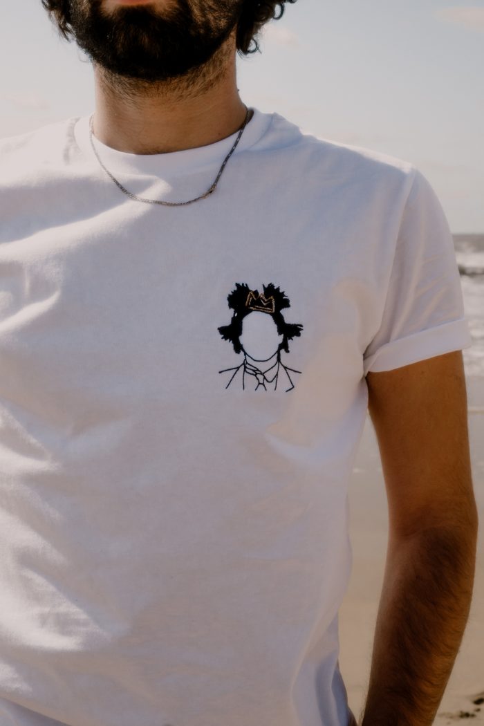 Tee-shirt brodé JMB - Jean Michel Basquiat Couronne