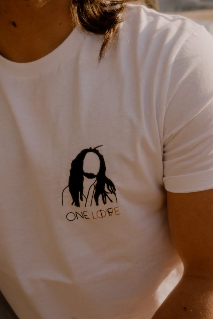 Tee-Shirt brodé One Love - One Life - Bob Marley