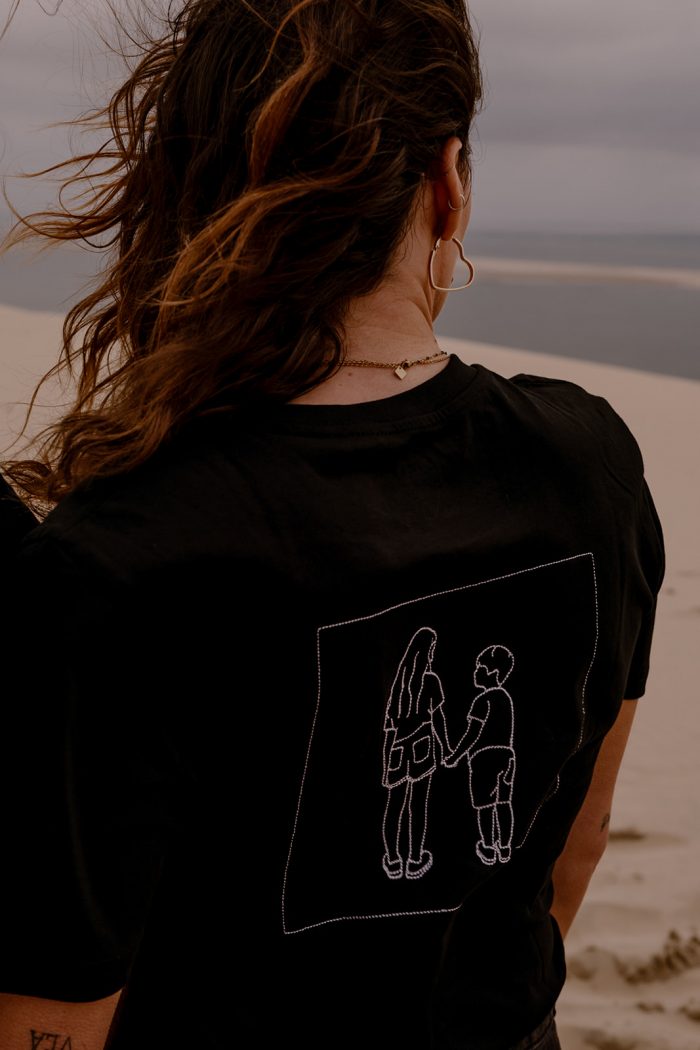 Tee-shirt Personnalisé brodé Homme & Femme - Illustration réalisée à partir d'une photo