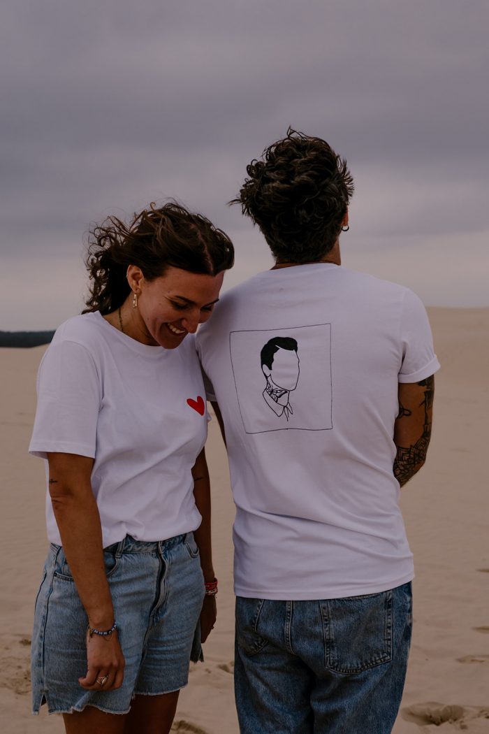 Tee-shirt Personnalisé brodé Homme & Femme - Illustration réalisée à partir d'une photo