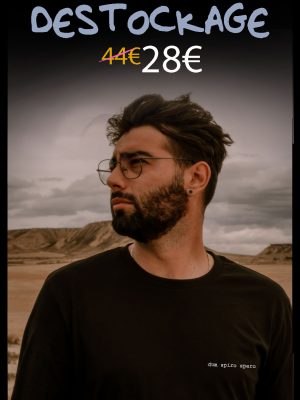 Tee-shirt Noir Homme manches longues - Texte Brodé & Personnalisé